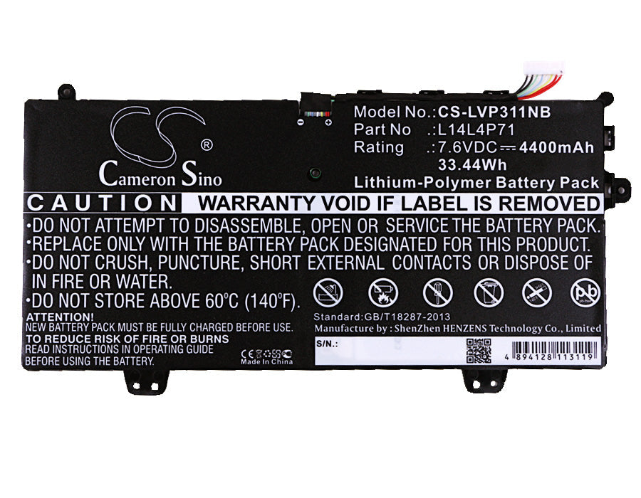 Replacement Battery for Lenovo 80J80021US – Notebook, Laptop – 4400mAh / 33.44Wh / 7.6V