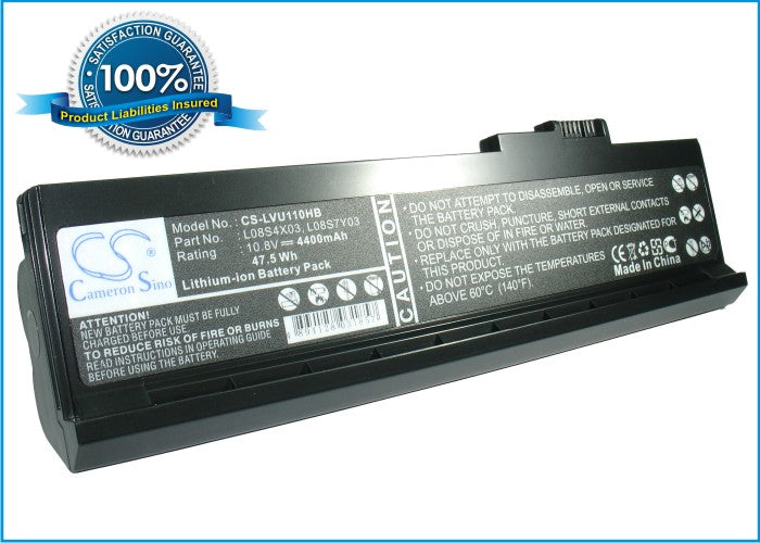 Replacement Battery for Lenovo ideapad U110 – Notebook, Laptop – 4400mAh / 10.8V - image 1