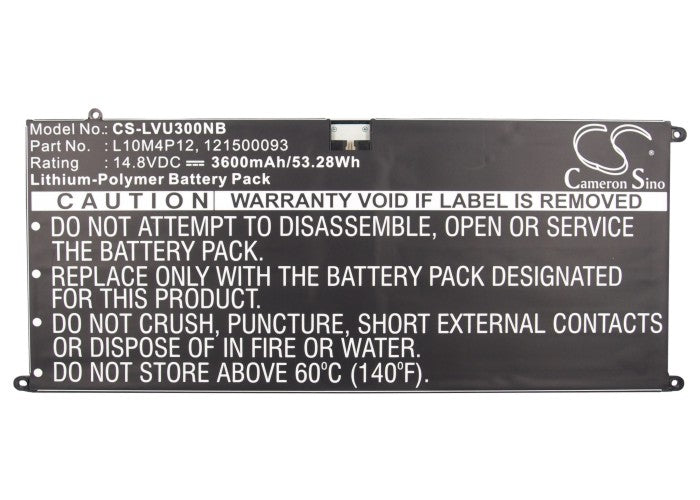 Replacement Battery for Lenovo IdeaPad U300 – Notebook, Laptop – 3600mAh / 53.28Wh / 14.8V