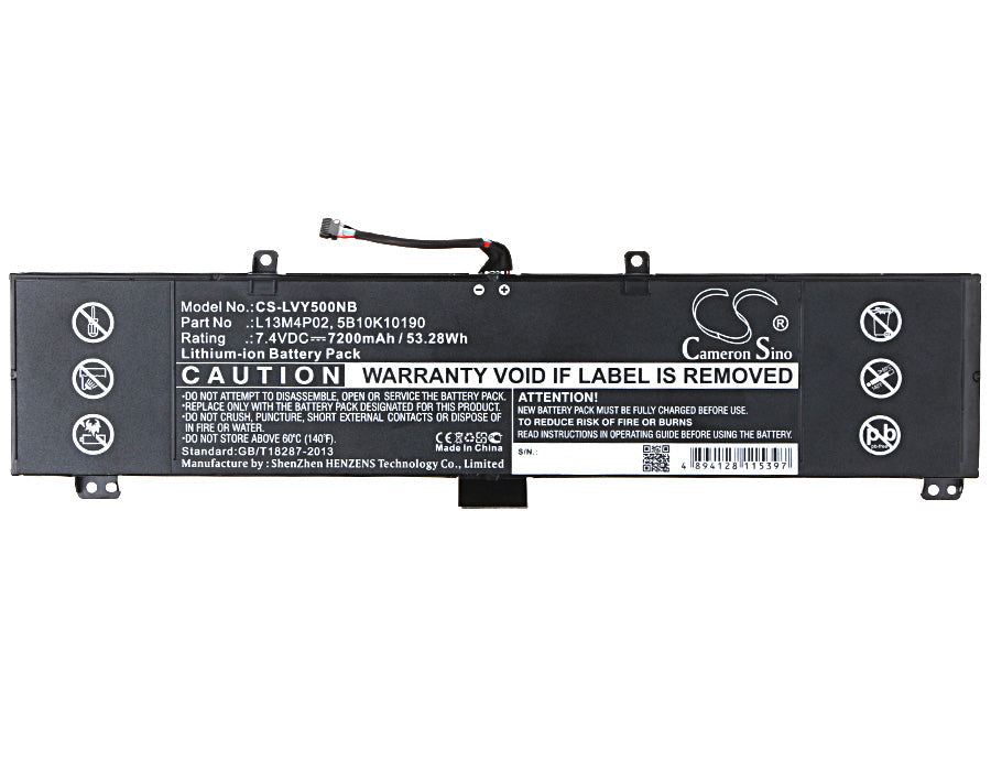 Replacement Battery for Lenovo Erazer Y50 – Notebook, Laptop – 7200mAh / 53.28Wh / 7.4V