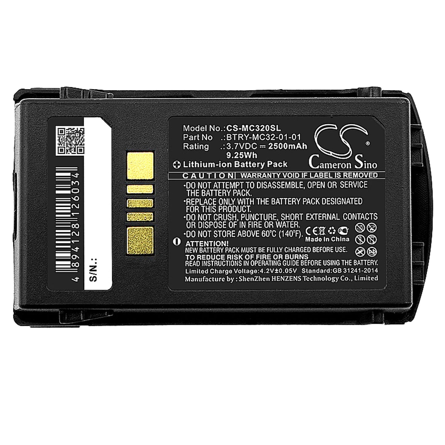 Replacement Battery for Motorola MC3200 – Barcode Scanner – 2500mAh / 9.25Wh / 3.7V