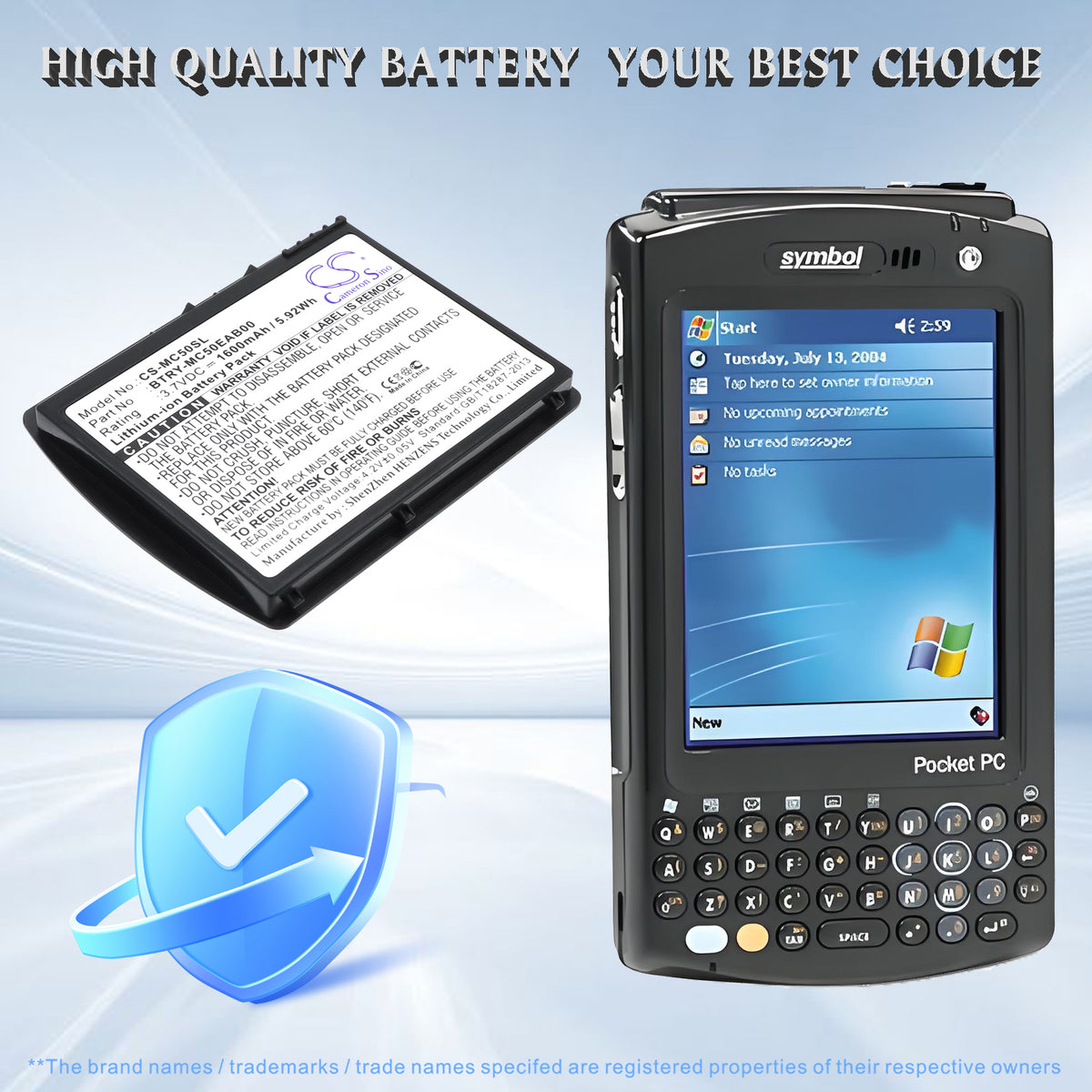 Replacement Battery for Symbol MC50 – Barcode Scanner – 1600mAh / 3.7V