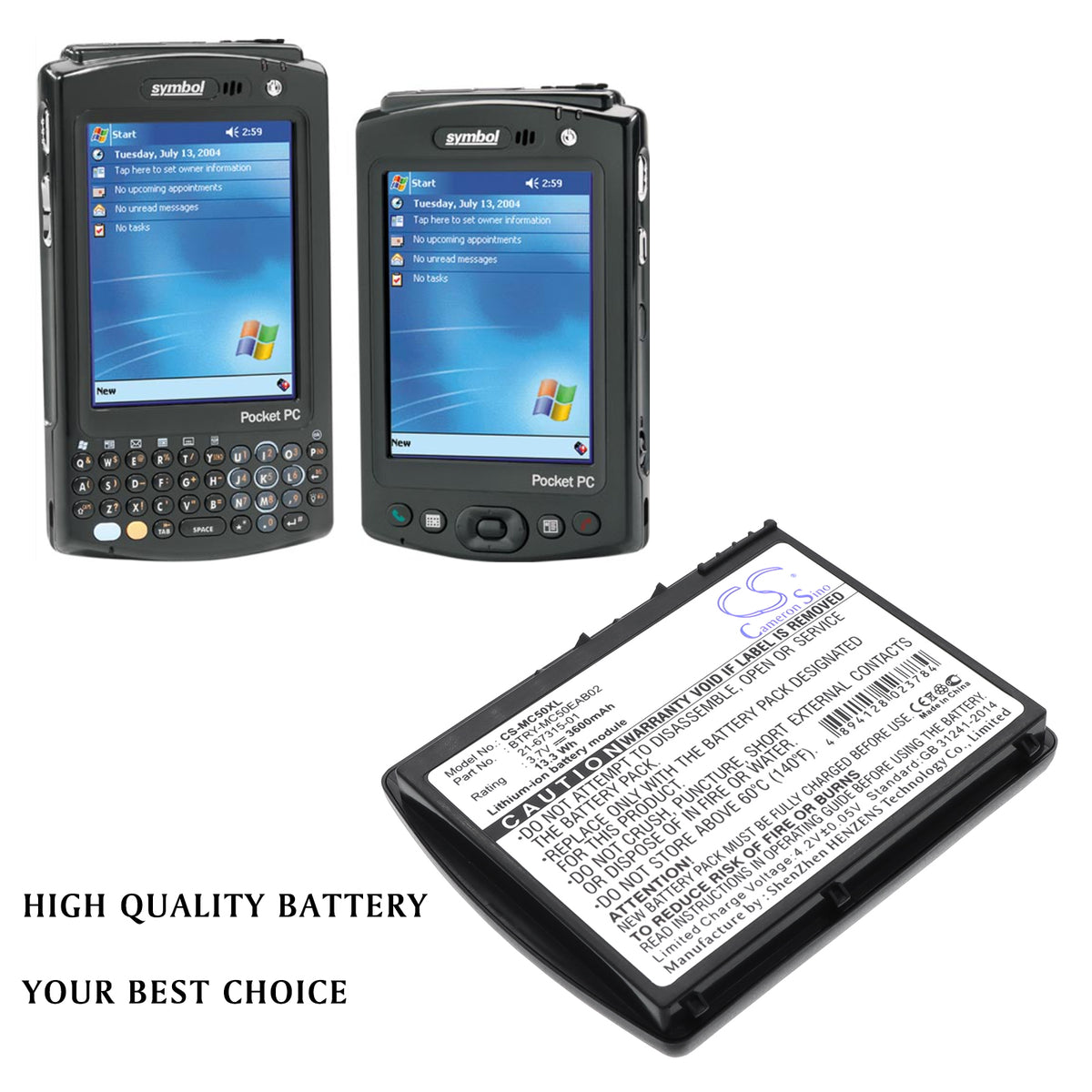 Replacement Battery for Symbol MC50 – Barcode Scanner – 3600mAh / 3.7V