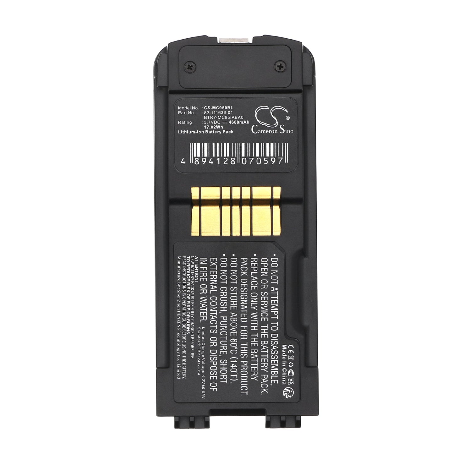 Replacement Battery for Symbol MC9500 – Barcode Scanner – 4600mAh/17.02Wh / 3.7V