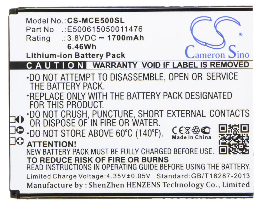 Replacement Battery for Mobistel Cynus E5 – Mobile, SmartPhone – 1700mAh / 6.46Wh / 3.8V