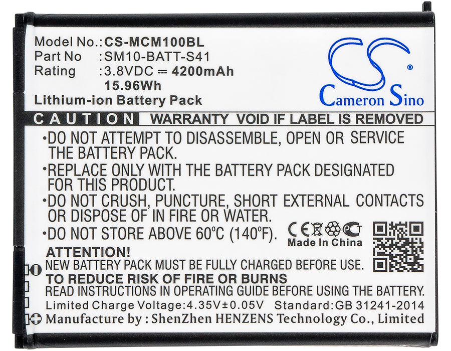 Replacement Battery for M3 Mobile SM10 – Barcode Scanner – 4200mAh / 15.96Wh / 3.8V