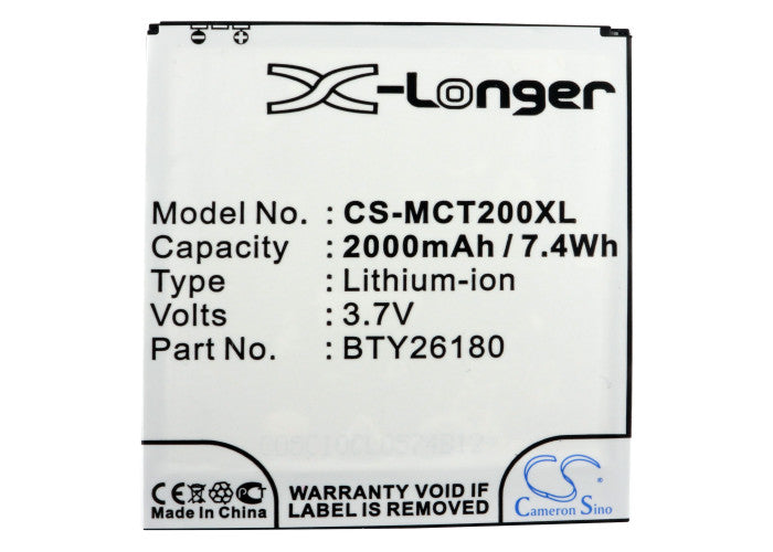 Replacement Battery for Brondi Gladiator – Mobile, SmartPhone – 2000mAh / 7.40Wh / 3.7V