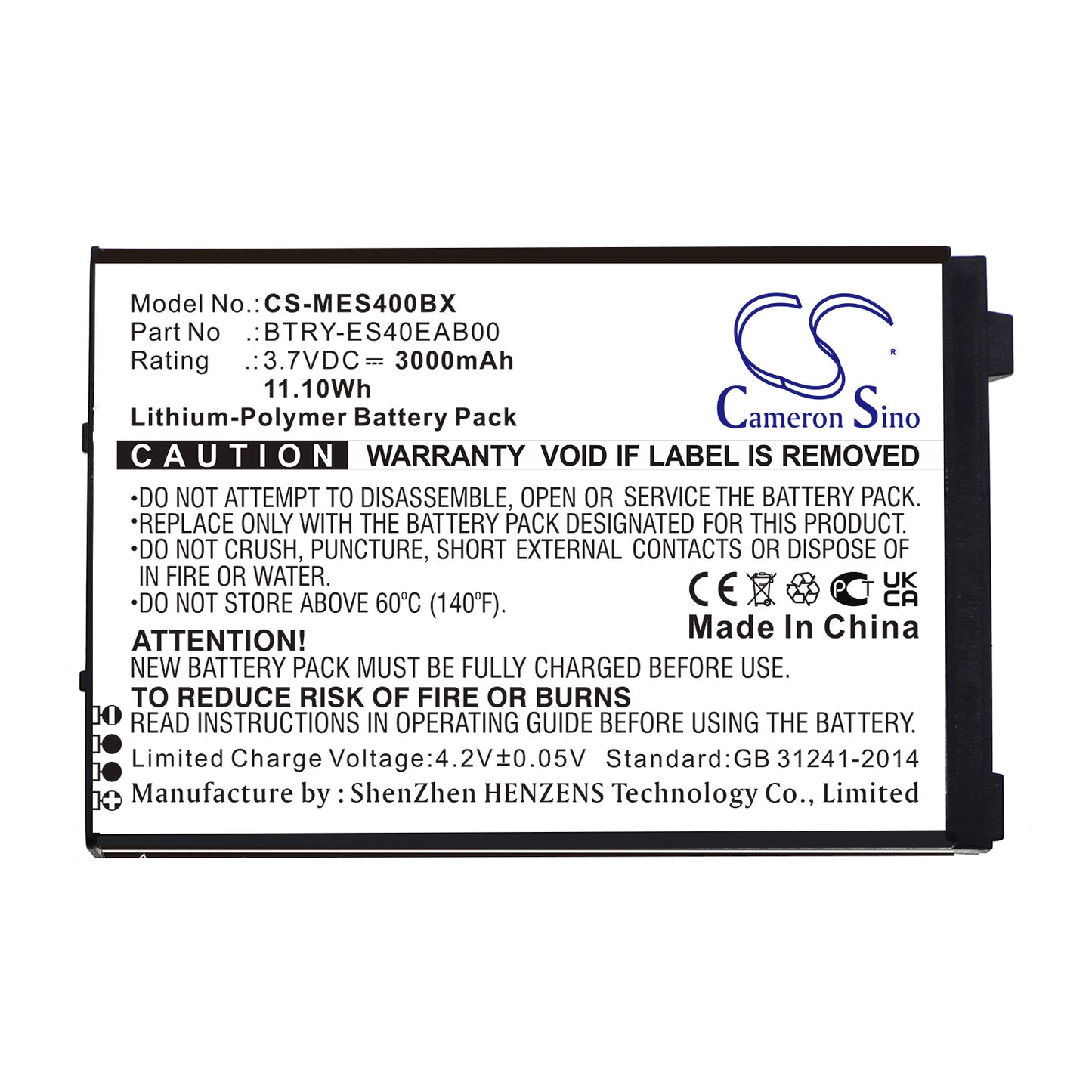 Replacement Battery for Symbol ES400 – Barcode Scanner – 3000mAh / 3.7V - image 3