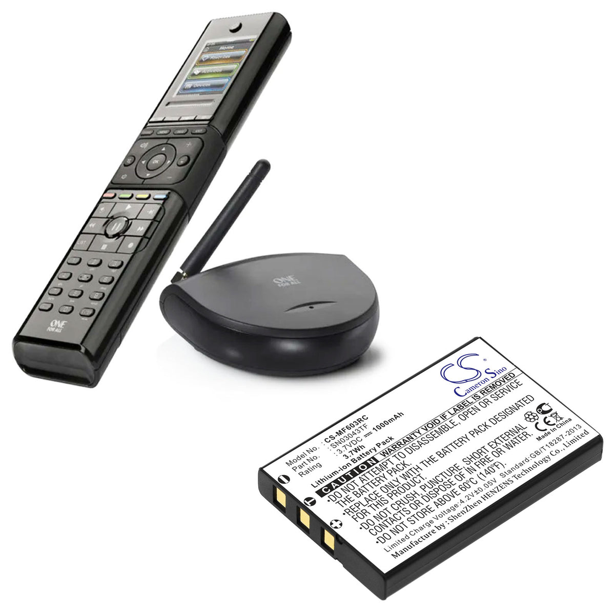 Replacement Battery for One For All | Acoustic Research | Nevo Xsight Touch – Remote Control – 1000mAh / 3.7V