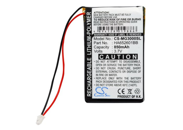 Replacement Battery for Typhoon MyGuide 3000 – GPS, Navigator – 850mAh / 3.7V