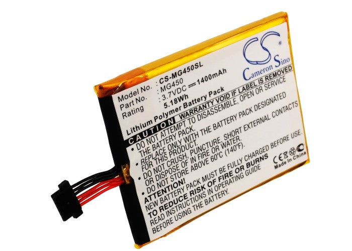 Replacement Battery for Typhoon MyGuide 4500 – GPS, Navigator – 1400mAh / 5.18Wh / 3.7V