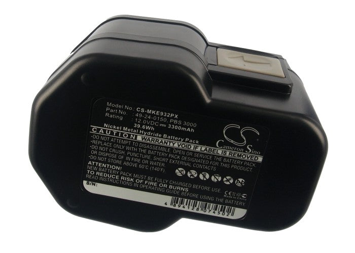 Replacement Battery for Milwaukee 0502-23 – Power Tools – 3300mAh/39.6Wh / 12.0V
