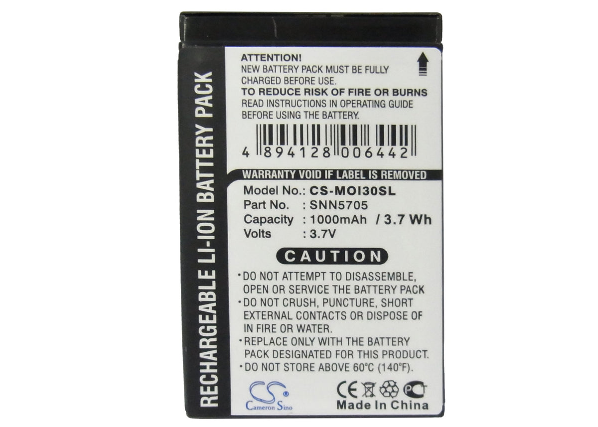 Replacement Battery for Motorola i870 – Mobile, SmartPhone – 1000mAh / 3.7V