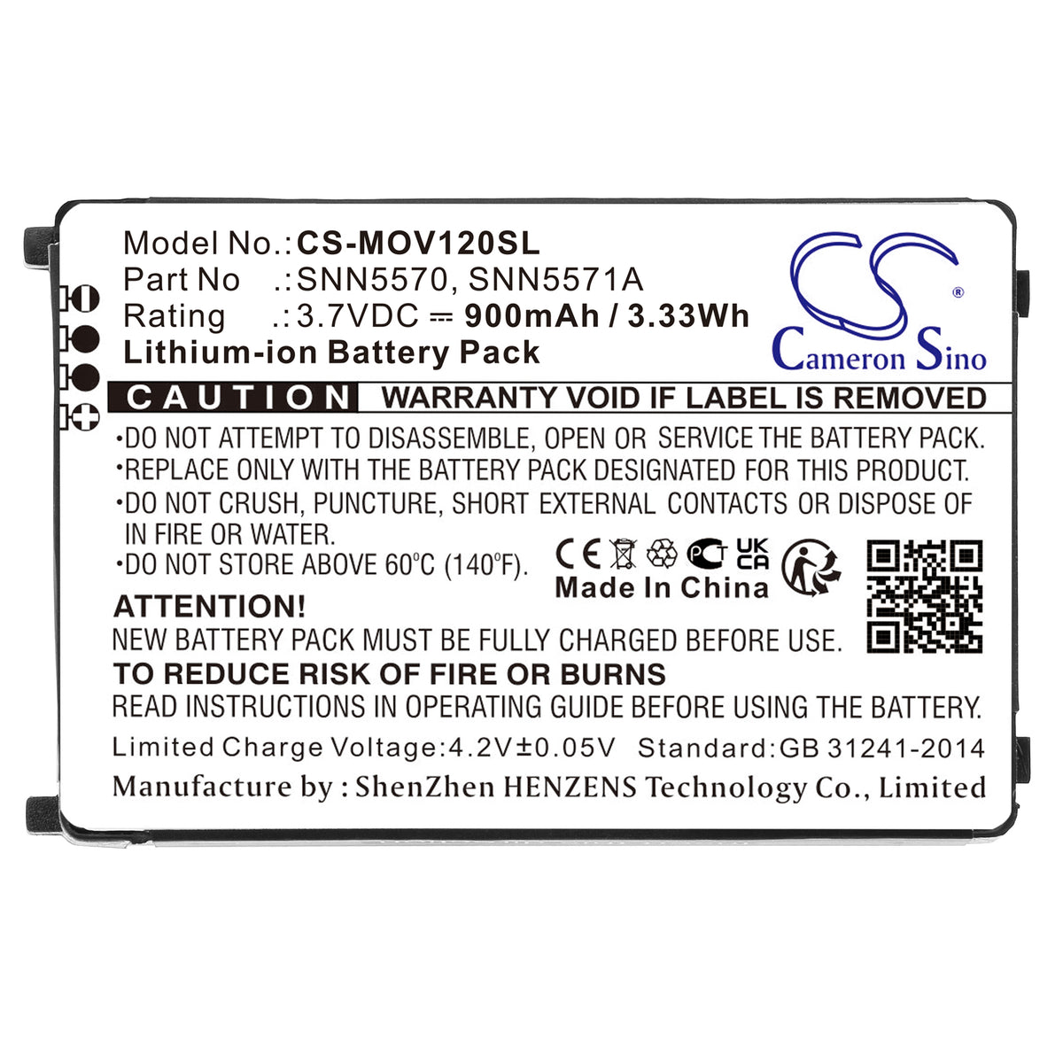 Replacement Battery for Motorola V120 – Mobile, SmartPhone – 900mAh / 3.7V