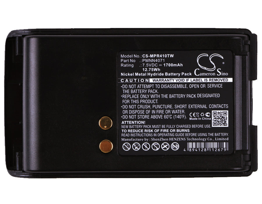 Replacement Battery for Motorola A6 – Two-Way Radio – 1700mAh / 12.75Wh / 7.5V