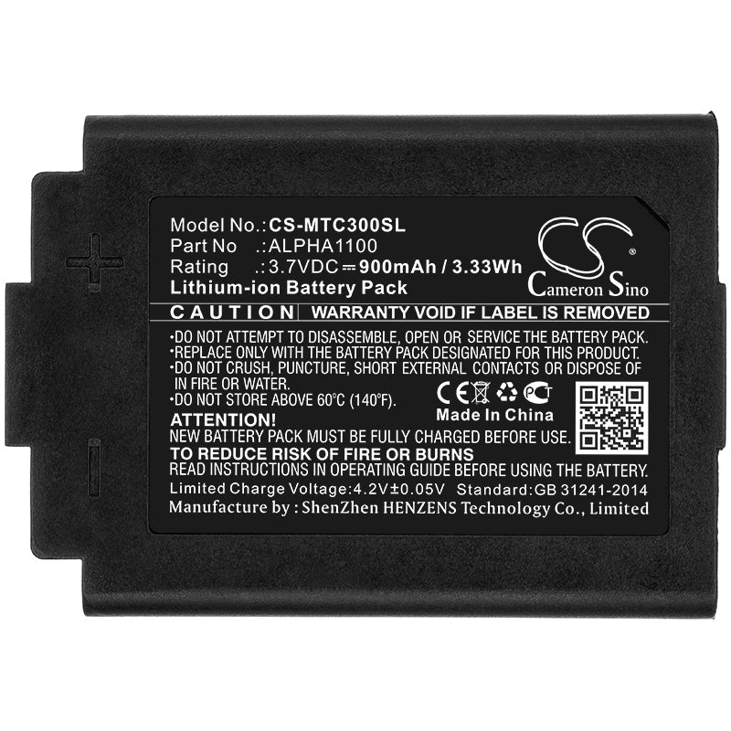 Replacement Battery for 3M TAC300 – Wireless Headset – 900mAh / 3.33Wh / 3.7V