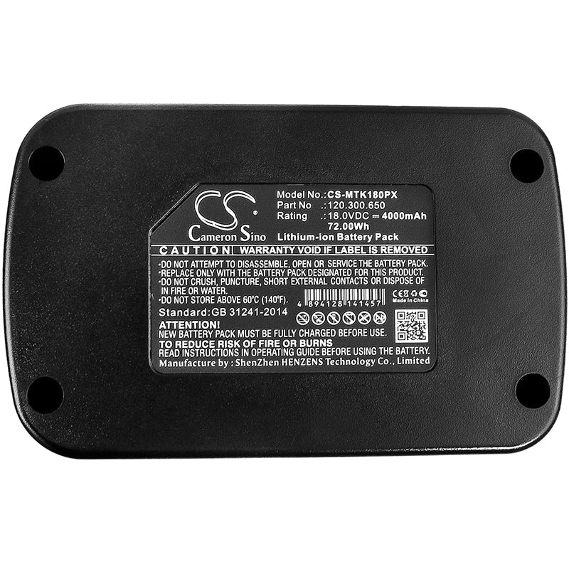 Replacement Battery for MATRIX AK 18-1-Li – Power Tools – 4000mAh / 72.00Wh / 18.0V