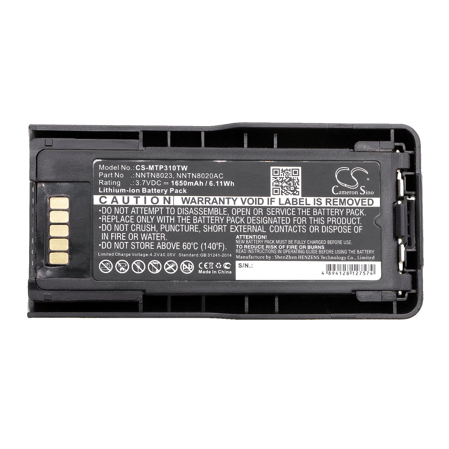 Replacement Battery for Motorola MTP3100 – Two-Way Radio – 1650mAh / 6.1Wh / 3.7V