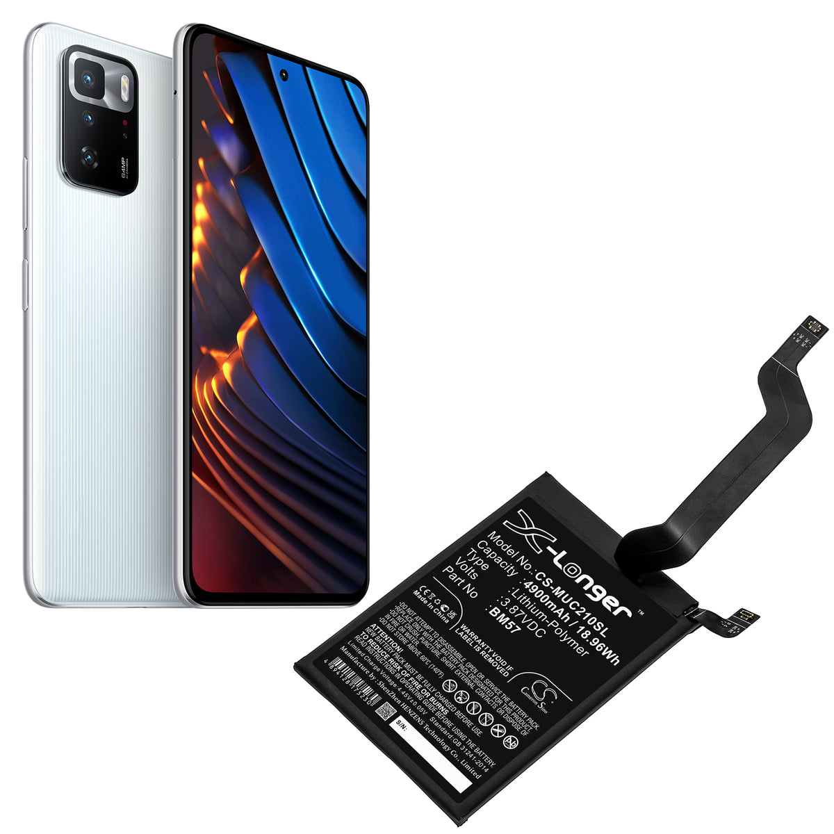 Replacement Battery for Redmi | Xiaomi | Poco Note 10 Pro – Mobile, SmartPhone – 4900mAh / 3.87V