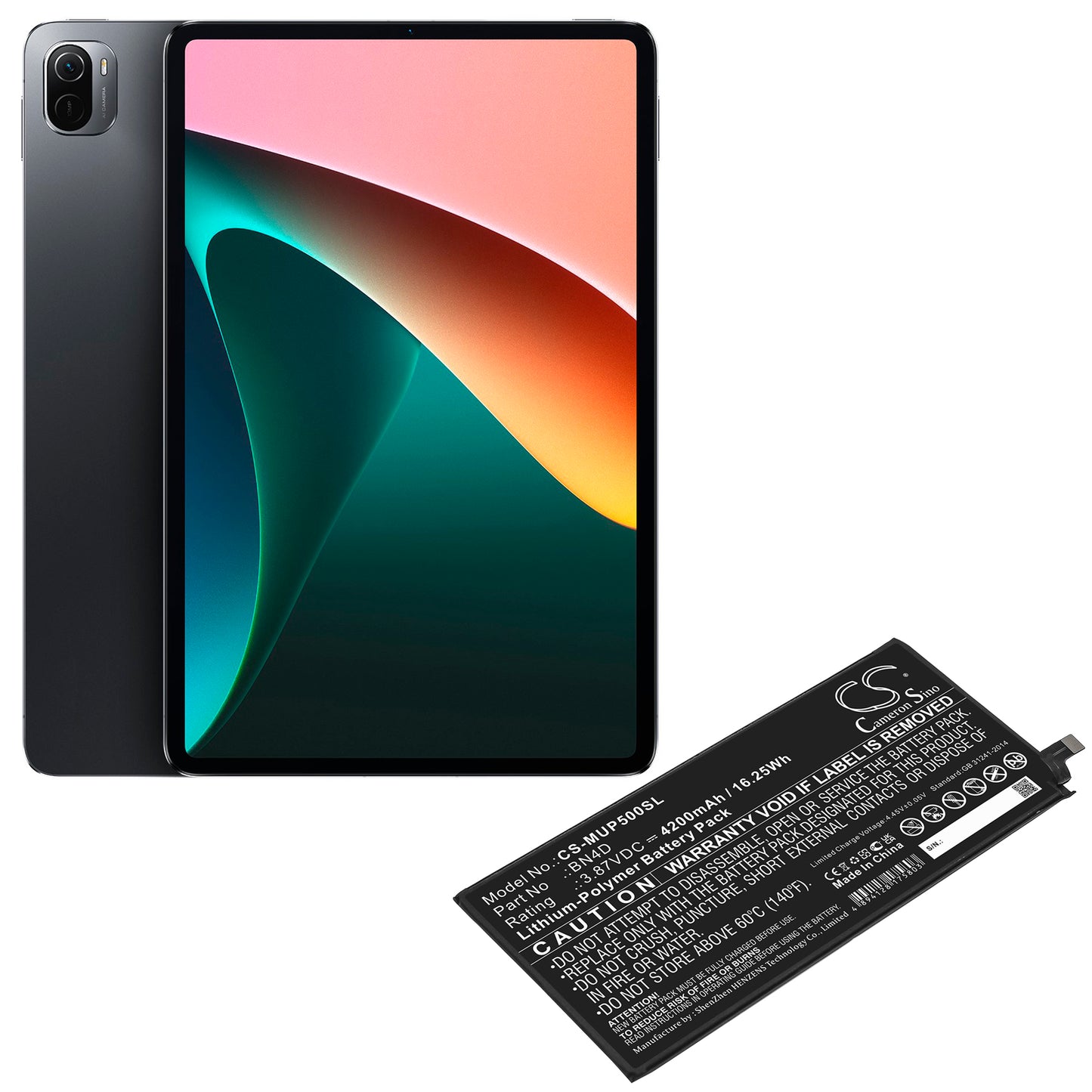Replacement Battery for Xiaomi Mi Pad 5 Pro – Tablet – 4200mAh / 3.87V - image 5
