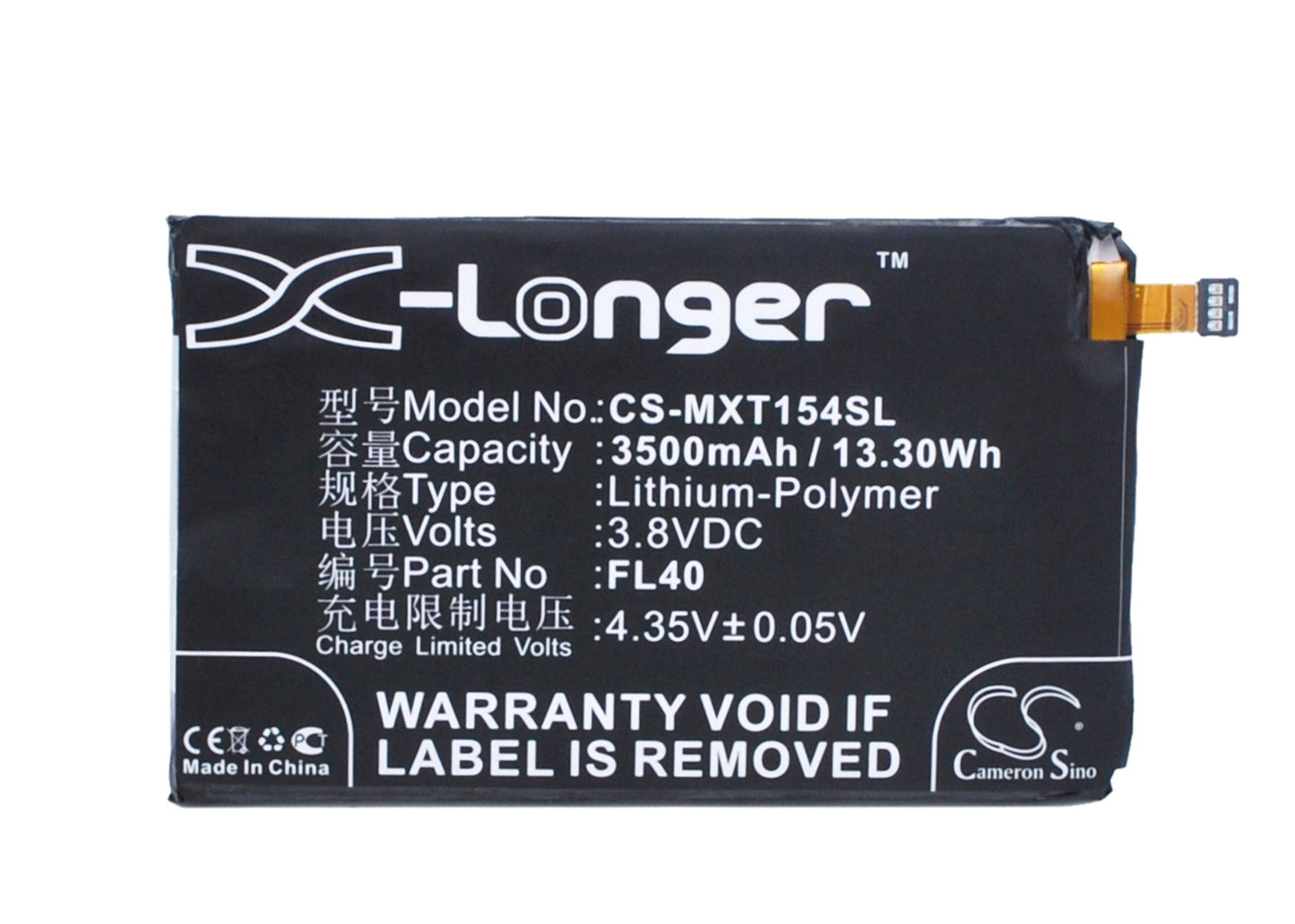 Replacement Battery for Motorola Droid Maxx 2 – Mobile, SmartPhone – 3500mAh / 13.30Wh / 3.8V