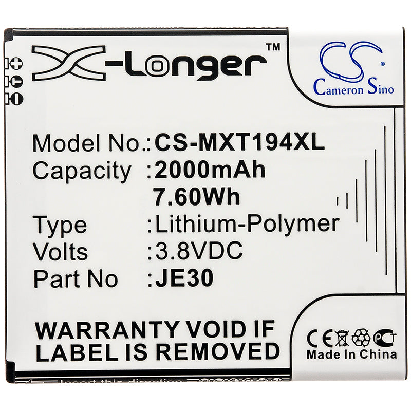 Replacement Battery for Motorola Moto E5 Play Go Edition – Mobile, SmartPhone – 2000mAh / 7.60Wh / 3.8V