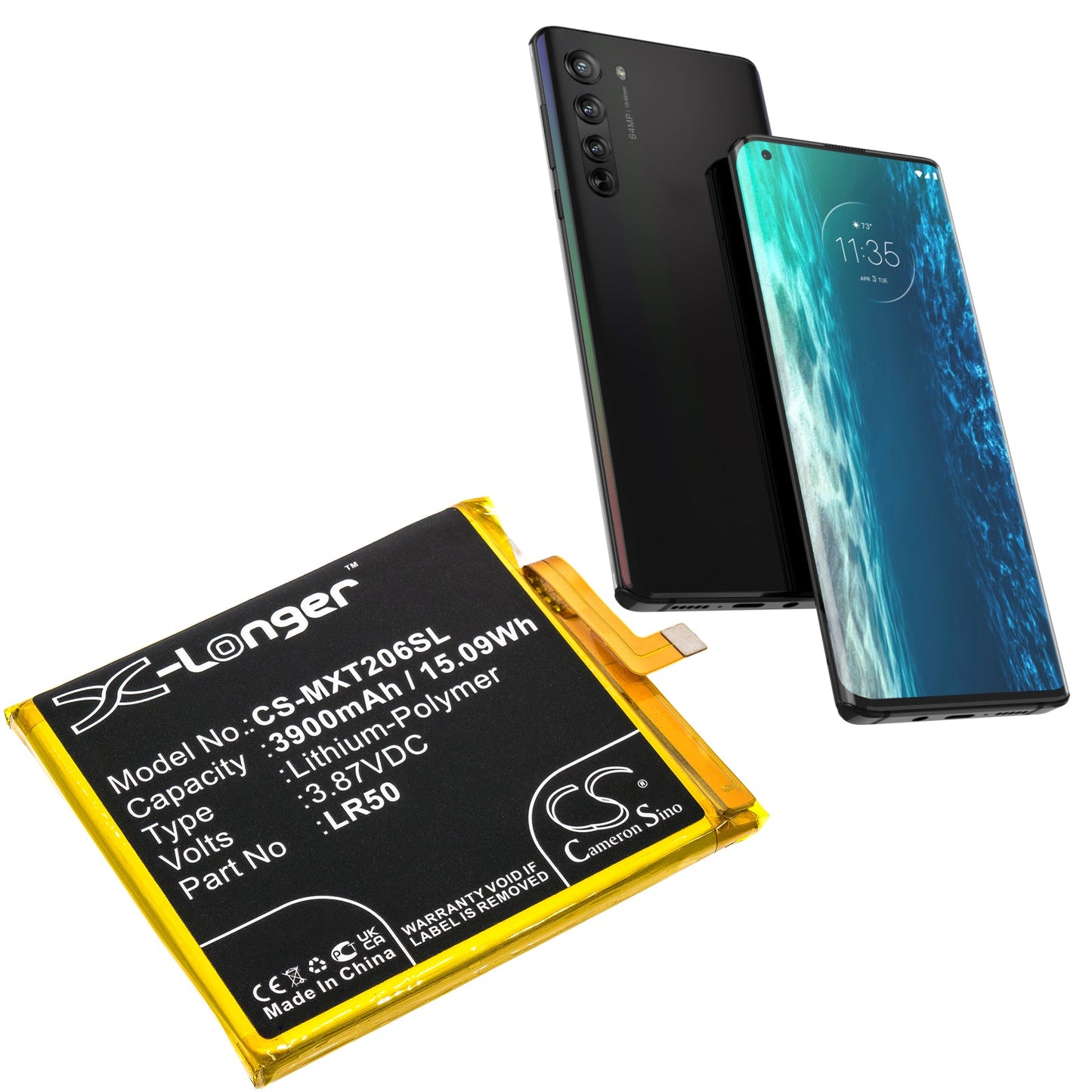 Replacement Battery for Motorola Moto Edge – Mobile, SmartPhone – 3900mAh / 15.09Wh / 3.87V