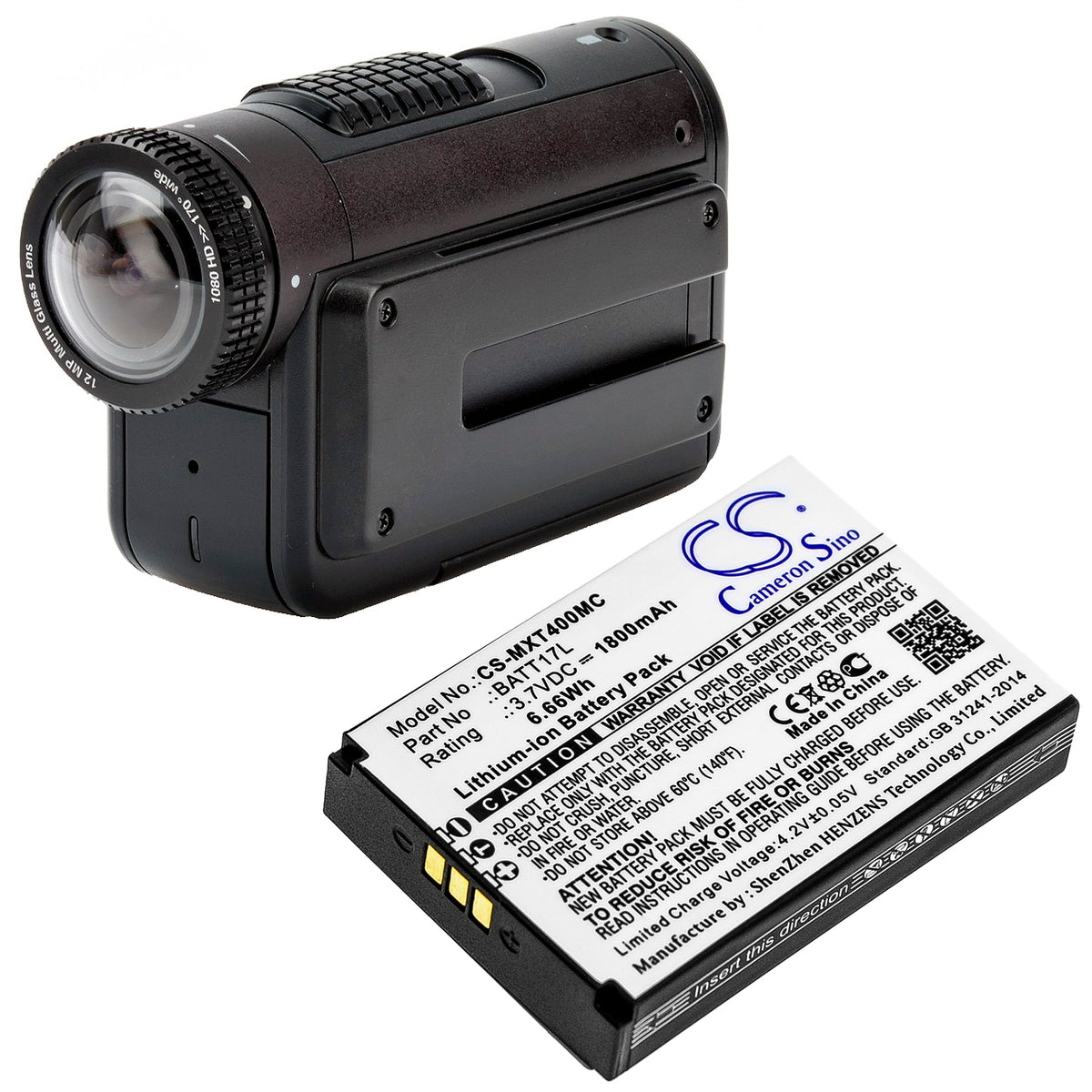 Replacement Battery for Midland XTC400 – Camera – 1800mAh / 3.7V