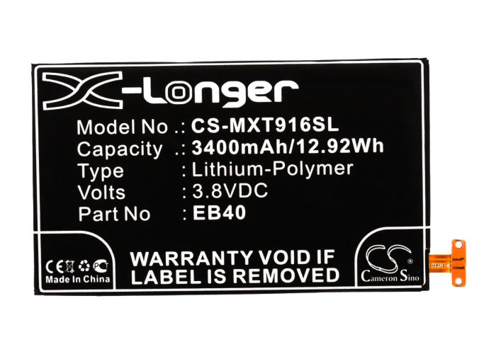 Replacement Battery for Motorola Droid Razr Maxx – Mobile, SmartPhone – 3400mAh / 12.92Wh / 3.8V