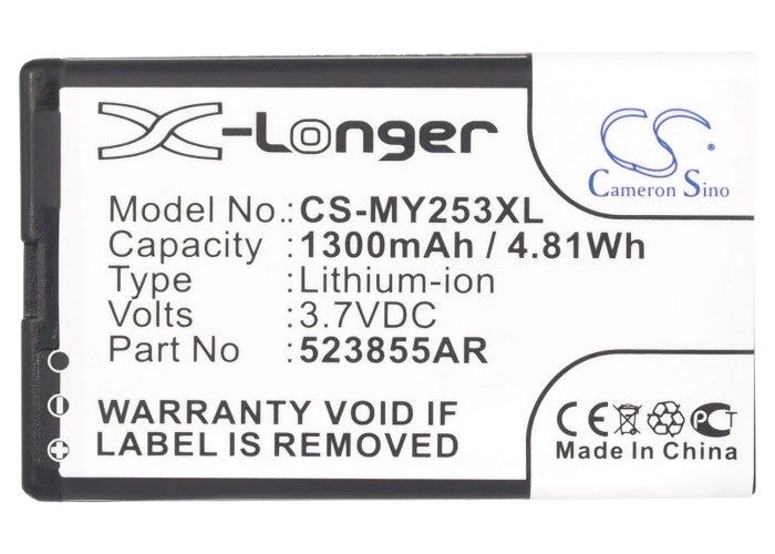 Replacement Battery for Sagem 253491226 – Mobile, SmartPhone – 1300mAh/4.81Wh / 3.7V
