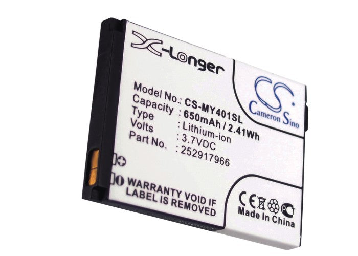 Replacement Battery for Sagem MY401C – Mobile, SmartPhone – 650mAh/2.41Wh / 3.7V