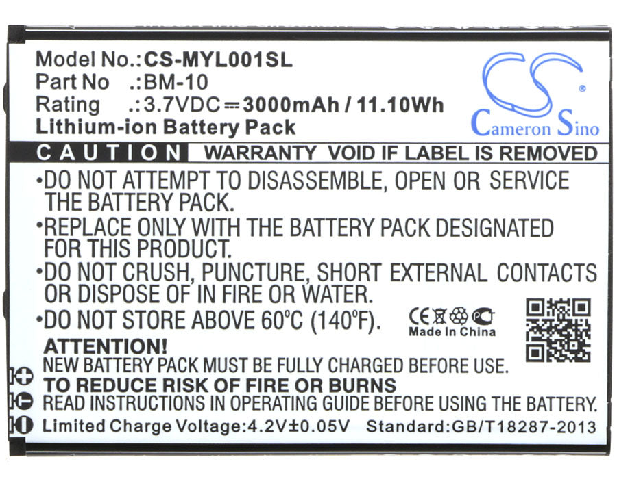 Replacement Battery for myPhone L-Line – Mobile, SmartPhone – 3000mAh / 11.10Wh / 3.7V