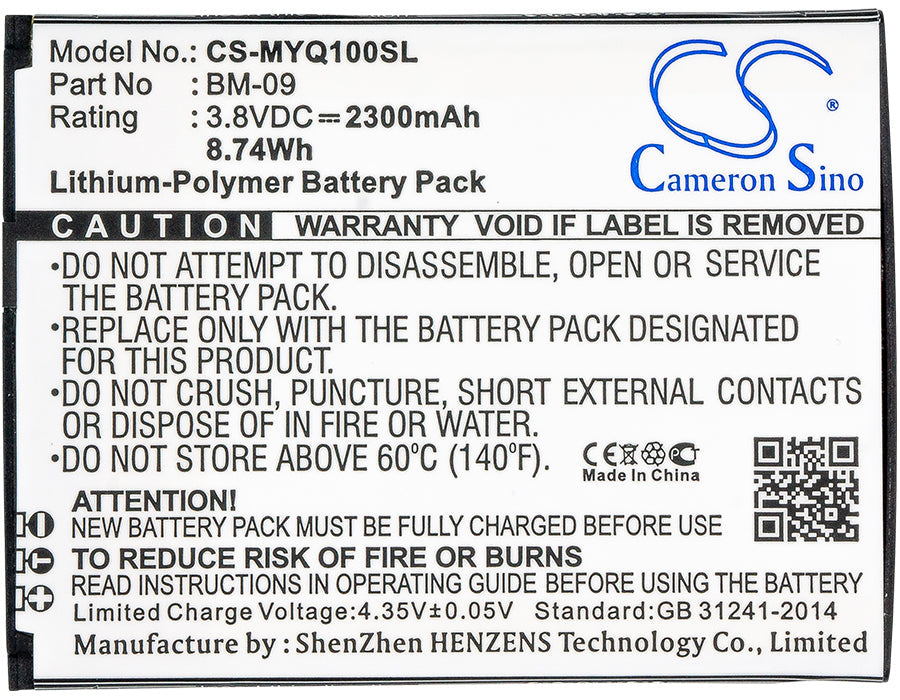 Replacement Battery for MyPhone Q-smart Premium – Mobile, SmartPhone – 2300mAh / 8.74Wh / 3.8V
