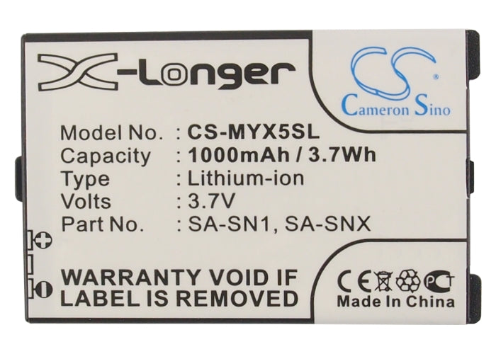 Replacement Battery for Sagem MYX3 – Mobile, SmartPhone – 1000mAh / 3.70Wh / 3.7V
