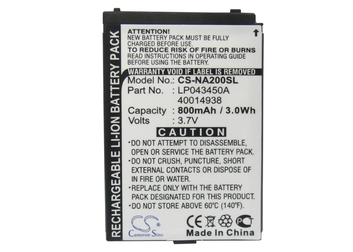 Replacement Battery for Telecom | Medion Italia Aladion Flip – GPS, Navigator – 800mAh / 3.7V - image 5