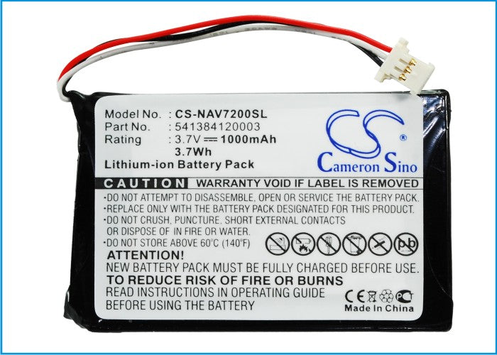 Replacement Battery for Navigon 72 Easy – GPS, Navigator – 1000mAh / 3.7V
