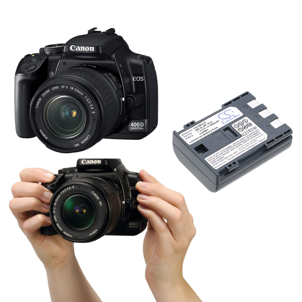 Replacement Battery for Canon BP-2LH – Camera – 600mAh / 7.4V