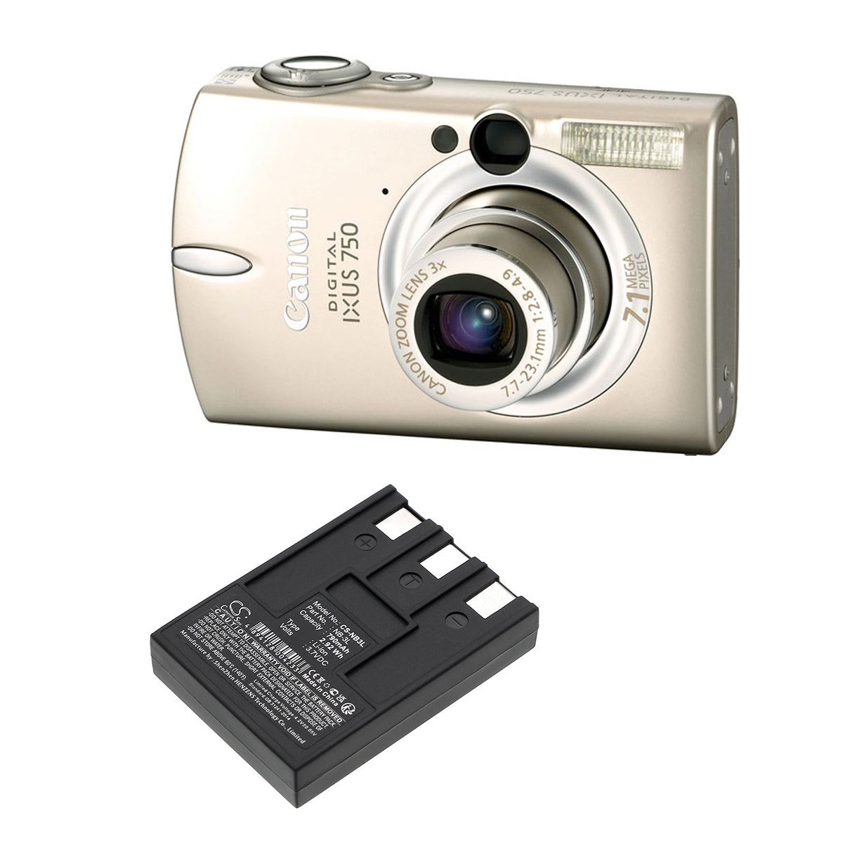 Replacement Battery for Canon Digital IXUS 700 – Camera – 790mAh / 3.7V