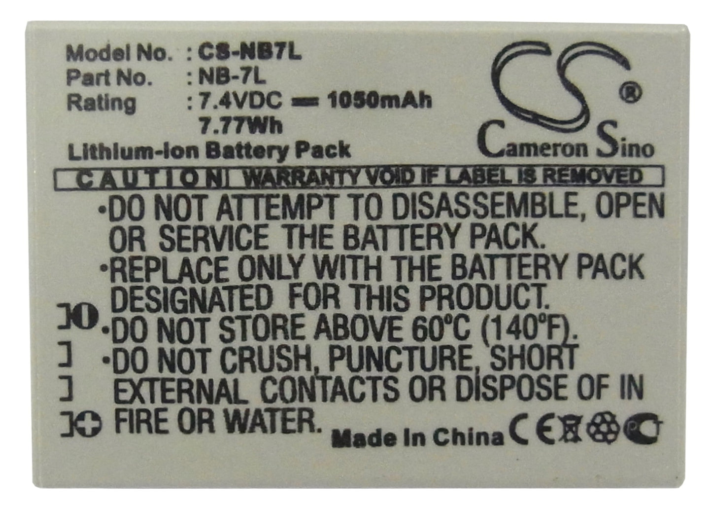 Replacement Battery for Canon PowerShot G10 – Camera – 1050mAh / 7.4V