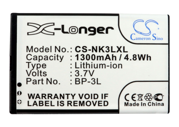 Replacement Battery for Nokia 303 – Mobile, SmartPhone – 1300mAh / 4.81Wh / 3.7V