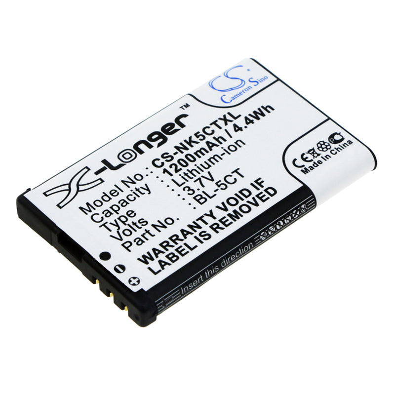 Replacement Battery for Nokia 5220 XpressMusic – Mobile, SmartPhone – 1200mAh / 3.7V - image 1