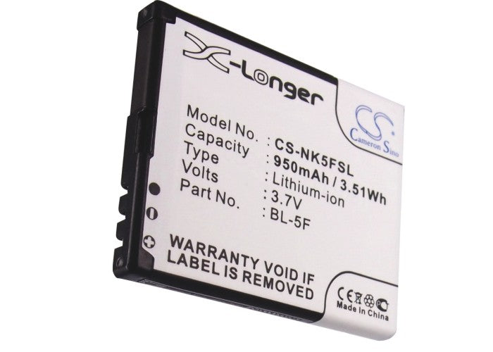 Replacement Battery for Nokia 6210 Navigator – Mobile, SmartPhone – 950mAh / 3.52Wh / 3.7V