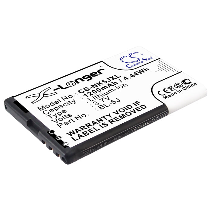 Replacement Battery for Nokia 5800 – Mobile, SmartPhone – 1200mAh / 3.7V - image 1