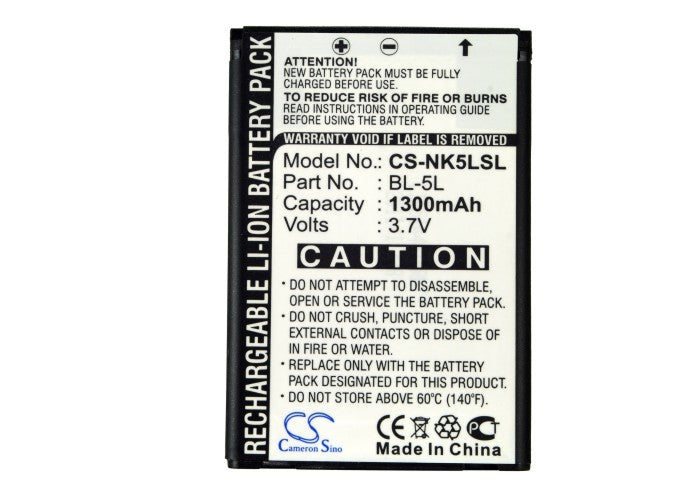Replacement Battery for Nokia 770 – Mobile, SmartPhone – 1300mAh / 4.81Wh / 3.7V