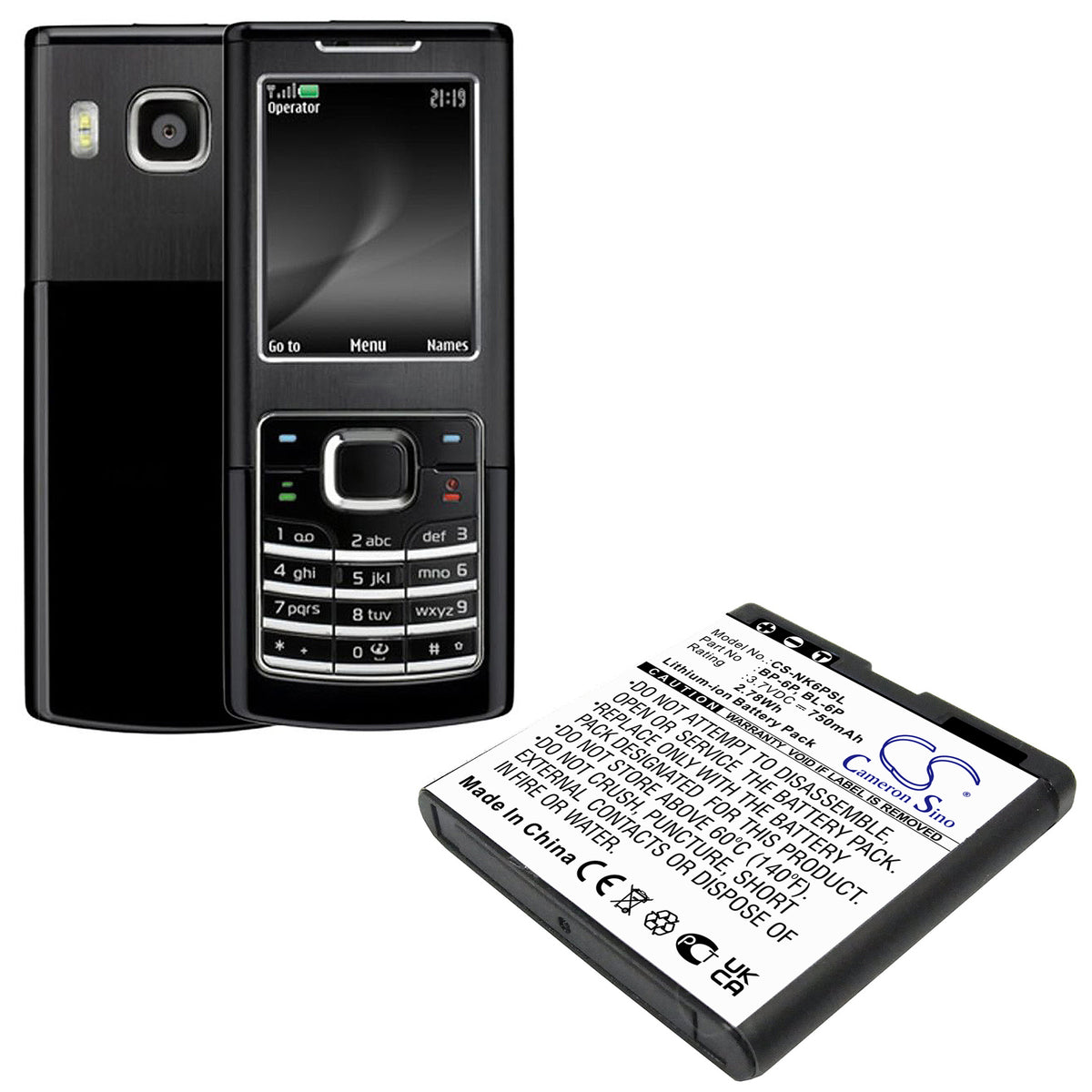 Replacement Battery for Seecode | Nokia | Mobiado S40 – Mobile, SmartPhone – 750mAh / 3.7V