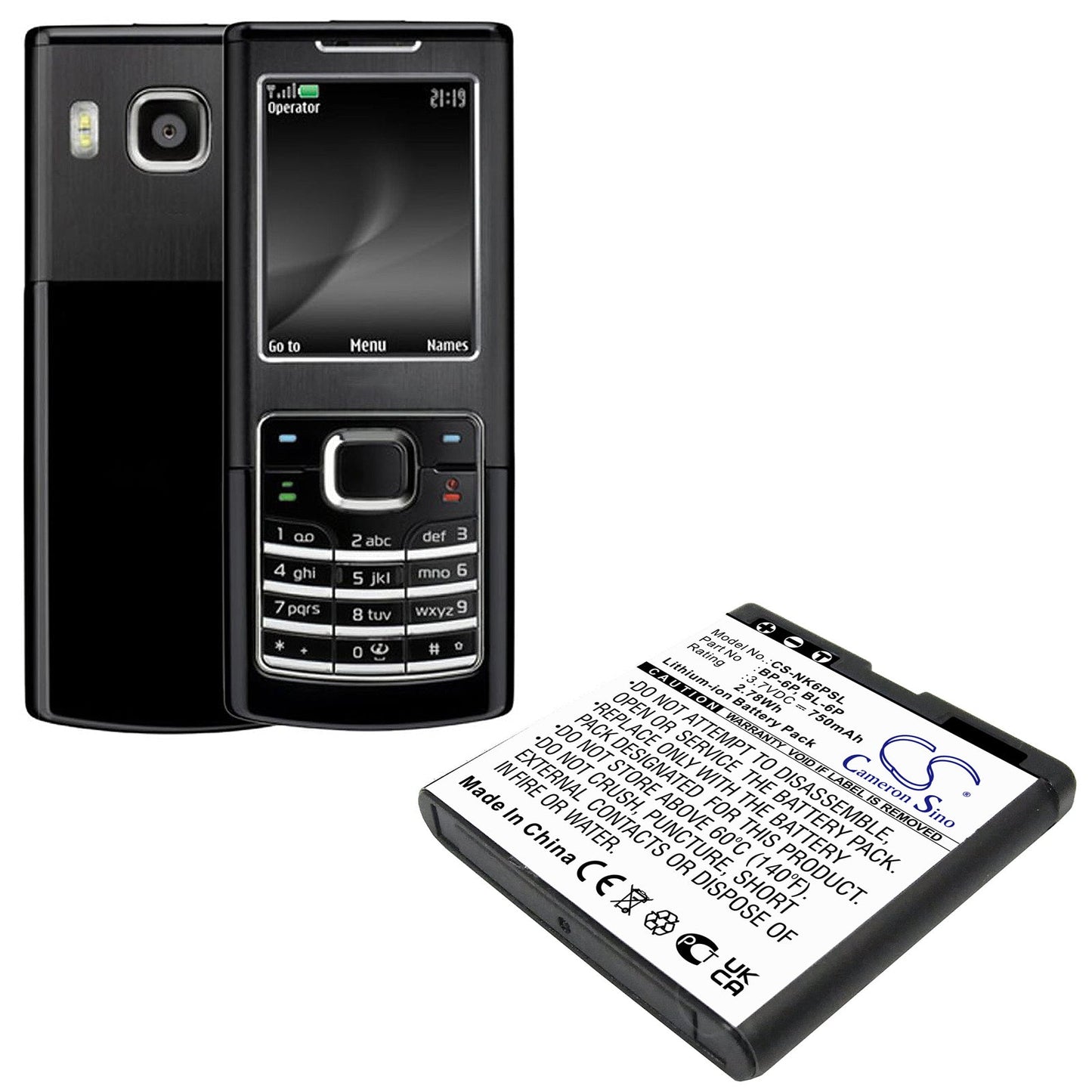 Replacement Battery for Mobiado Professional 105 Damascus – Mobile, SmartPhone – 750mAh / 2.78Wh / 3.7V