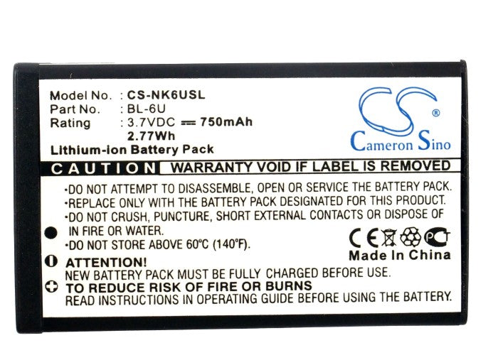 Replacement Battery for Nokia 8820 – Mobile, SmartPhone – 750mAh / 3.7V