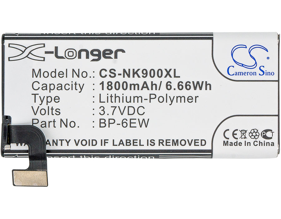 Replacement Battery for Nokia Lumia 900 – Mobile, SmartPhone – 1800mAh/6.66Wh / 3.7V