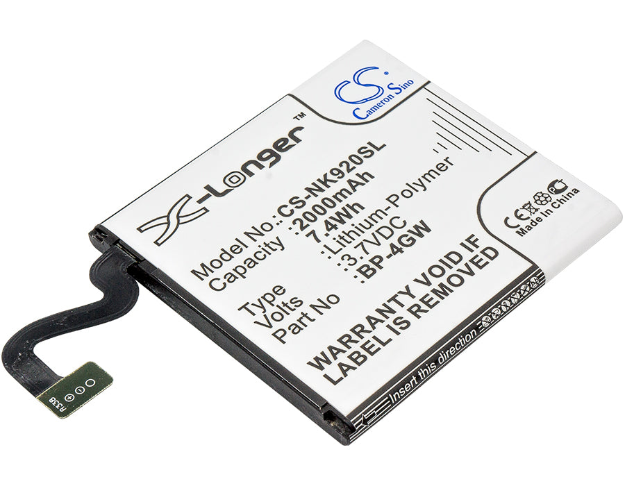 Replacement Battery for Nokia Lumia 920 – Mobile, SmartPhone – 2000mAh / 3.7V - image 1