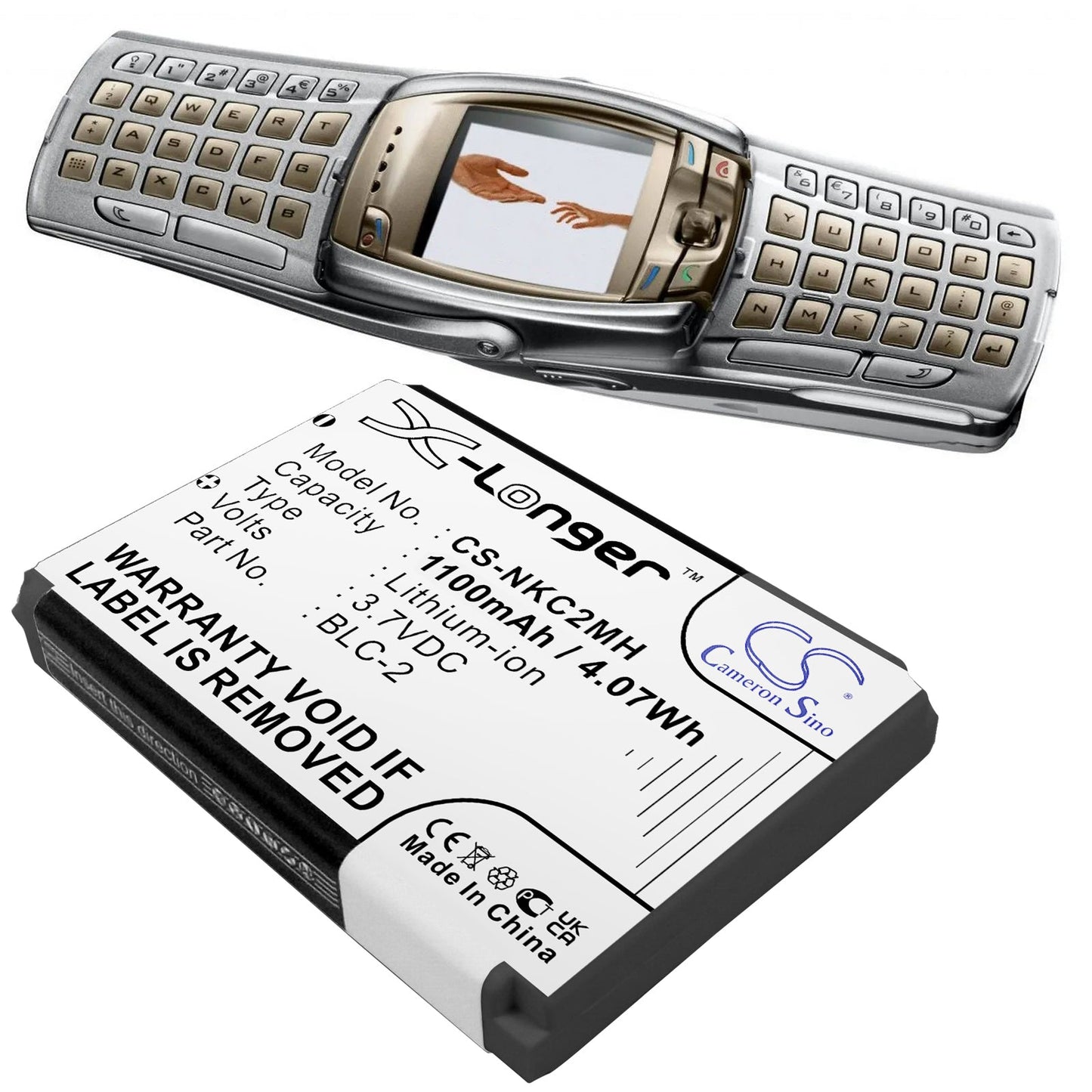 Replacement Battery for Nokia 1220 – Mobile, SmartPhone – 1100mAh / 4.07Wh / 3.7V